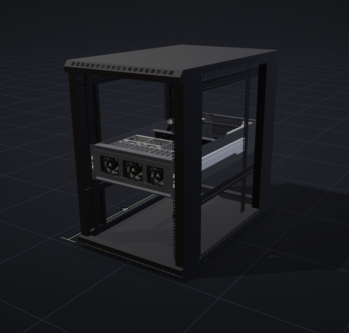 Your build mounted in a 36-inch rack